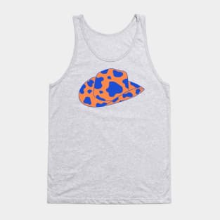 Orange and Light Blue cowboy hat Tank Top